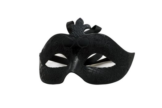 A black venetian mask on white background