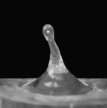 Drop of water in black and white