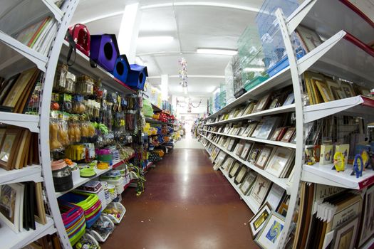 Shop with many products, large retail store