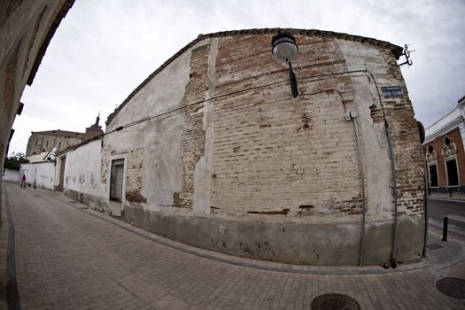 Street with houses made of mud, rural town