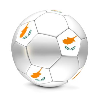 shiny football/soccer ball with the flag of Cyprus on the pentagons