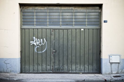 Metallic Door old industrial zone