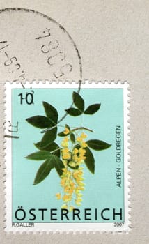 Detail of Austrian postage stamp from Austria