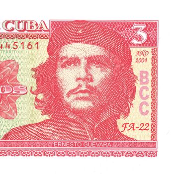 Portrait of Che Guevara on a cuban banknote