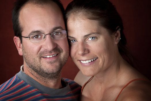 Closeup portrait of an attractive young couple