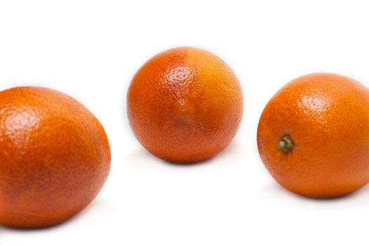 Three oranges, invoice of the skin insulated on white background