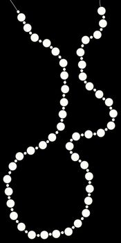 White pearls string over black velvet