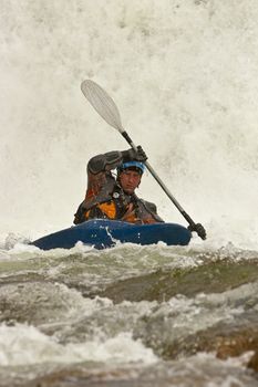 August kayak trip on the waterfalls of Norway