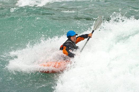 August kayak trip on the waterfalls of Norway