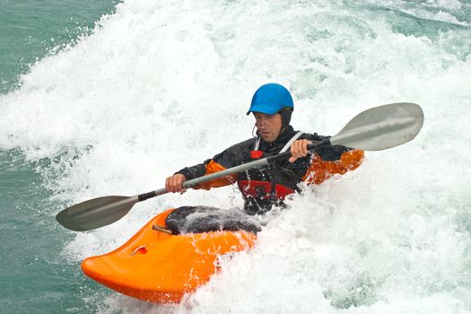 August kayak trip on the waterfalls of Norway