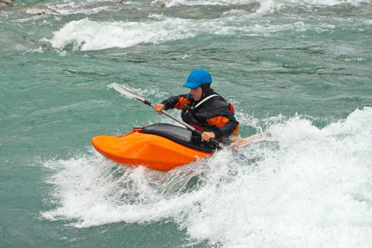 August kayak trip on the waterfalls of Norway