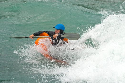 August kayak trip on the waterfalls of Norway