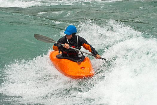 August kayak trip on the waterfalls of Norway