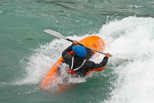 August kayak trip on the waterfalls of Norway