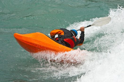 August kayak trip on the waterfalls of Norway