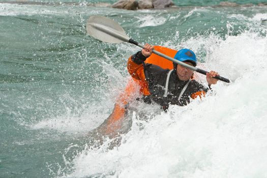 August kayak trip on the waterfalls of Norway