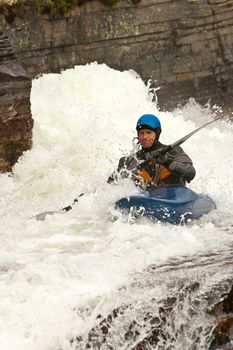 August kayak trip on the waterfalls of Norway