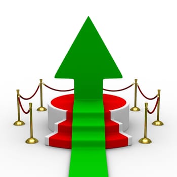 podium on white background. Isolated 3D image