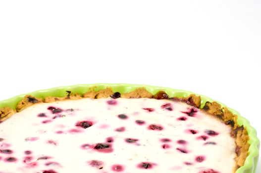 A shot of homemade berry cake, isolated