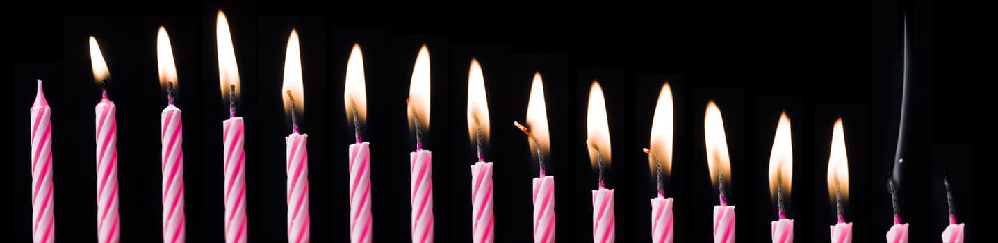 Time Lapse of a Birthday Candle on black background