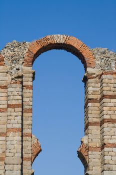 The Miracles'  aqueduct from Roman epoch placed on ancient Roman province Lusitania 