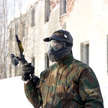 Photo of the person playing a paintball
