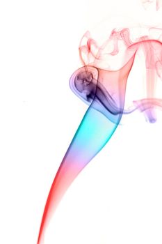 Colorful abstract smoke isolated on white,pleasant colors.