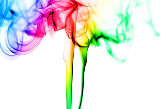 Colorful abstract smoke isolated on white,pleasant colors.
