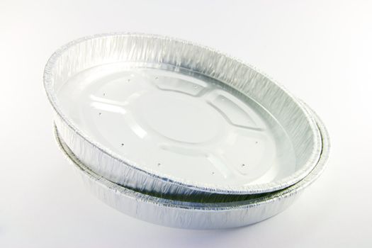 2 round high sided catering trays