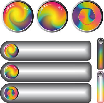 collection of rainbow  glossy fantasy web buttons 
