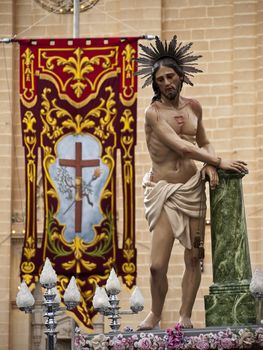 LUQA, MALTA - APR10 - Statue of Jesus Christ during the Good Friday procession in Malta April 10, 2009