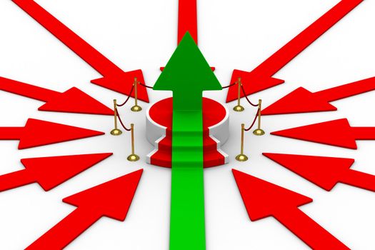 podium on white background. Isolated 3D image