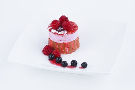 Strawberry and blackberry cake