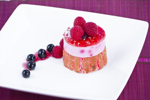 Strawberry and blackberry cake