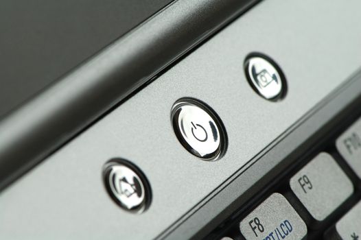 The close up shot of set of buttons of a notebook