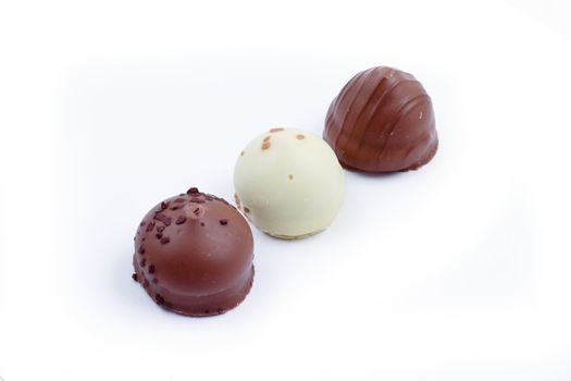 Delicious dark, milk, and white chocolate pralines.