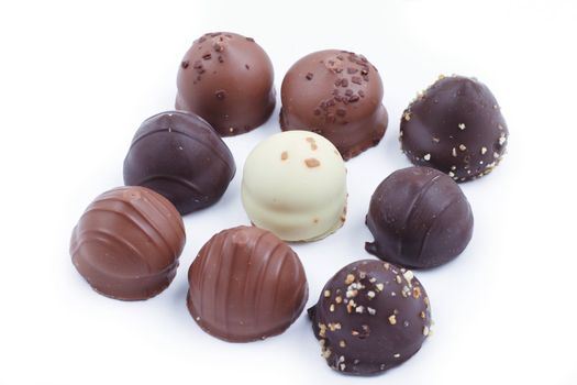 Delicious dark, milk, and white chocolate truffles.