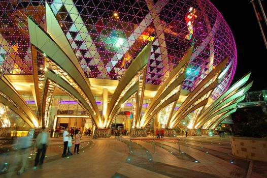 The facade of entrance of a new casino, Macau