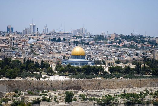 view of Jerusalem from mountain of Olives