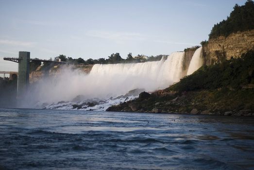 View of Niagara Falls from Made of the Mist boat