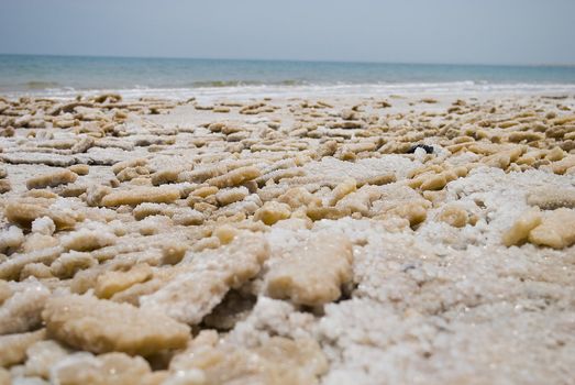 Salted bank of Dead Sea