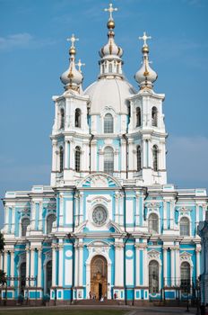 Smolny cathedral during summer time