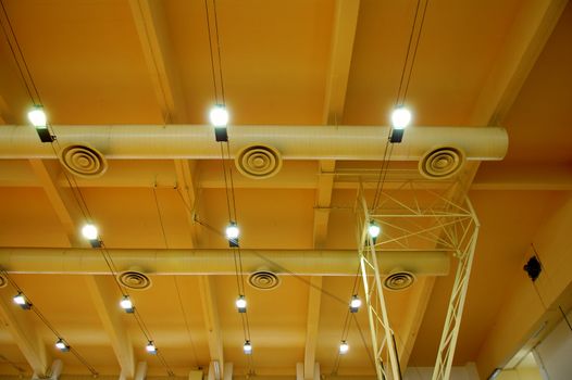 The indoor ceiling architecture of sport stadium