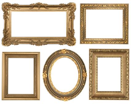 Decorative Gold Empty Oval and Square Wall Picture Frames Insert Your Own Design