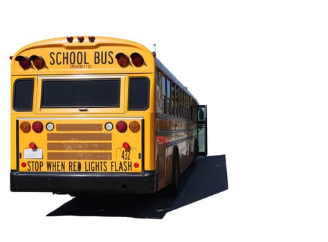 School Bus on a Field Trip Isolated on White