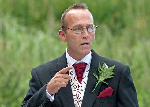 The Groom giving his speech after his Wedding