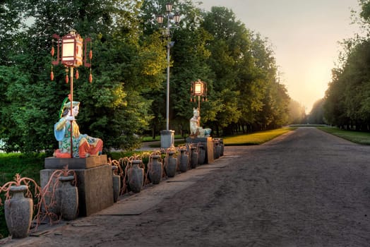 The Big Chinese Bridge in Tsarskoye Selo (Pushkin). Russia.