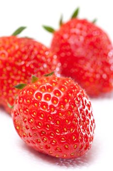 Fresh strawberrys on a white background 