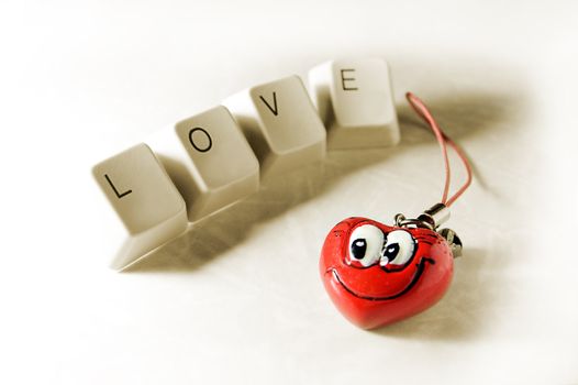 word love from keyboard key and heart