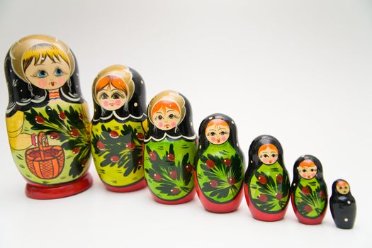 russian matryoshka doll on white background